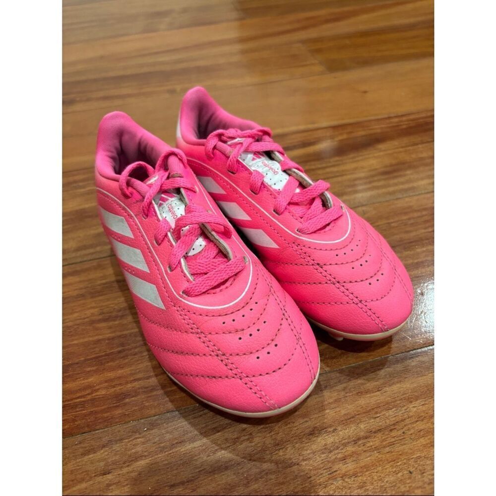 adidas Kids Hot Pink Soccer Cleats with White Stripes size 12K